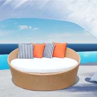 Outdoor furniture beach rattan round daybed