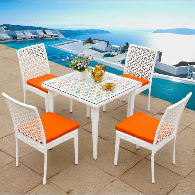 outdoor patio used restaurant rattan dining table set furniture