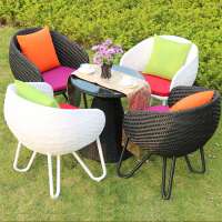 New design outdoor rattan garden leisure chair and table