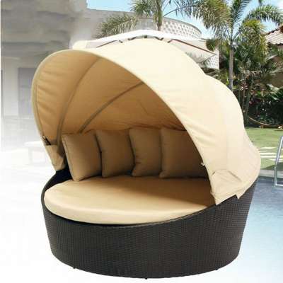 Hot sell outdoor rattan furniture beach round sunbed