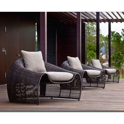 5 stars hotel luxury swimming pool leisure plastic rattan chair for RH278