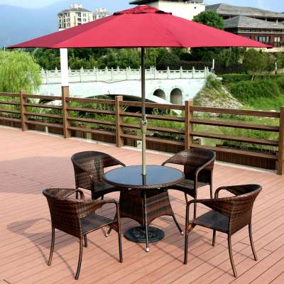 Outdoor restaurant furniture discount patio leisure ways rattan table set