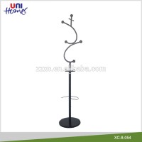 Simple Metal Clothes Hanger Stand With Round Marble Base