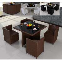 outdoor patio rattan restaurant furniture garden cube table set