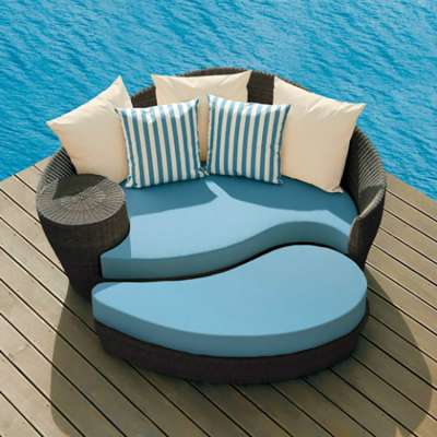 Outdoor furniture sun beach rattan round bed